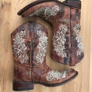 Girls vintage Vaccari Western Cowboy boots
